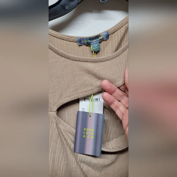 Good luck gem from Nordstrom Rack  dress XS Taupe new with tags - Picture 6 of 8